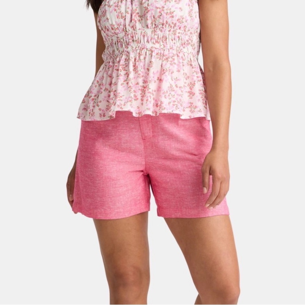 Time and Tru Pink Linen Blend Shorts‎ XXL (20) NWT 5” Inseam Summer Shorts